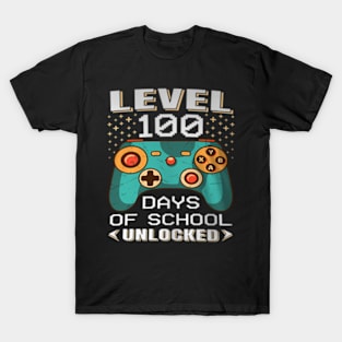 100 Days School Video Gamer 100th Day Teacher Student Kids T-Shirt